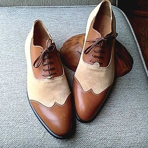 Italian leather and suede dress shoe